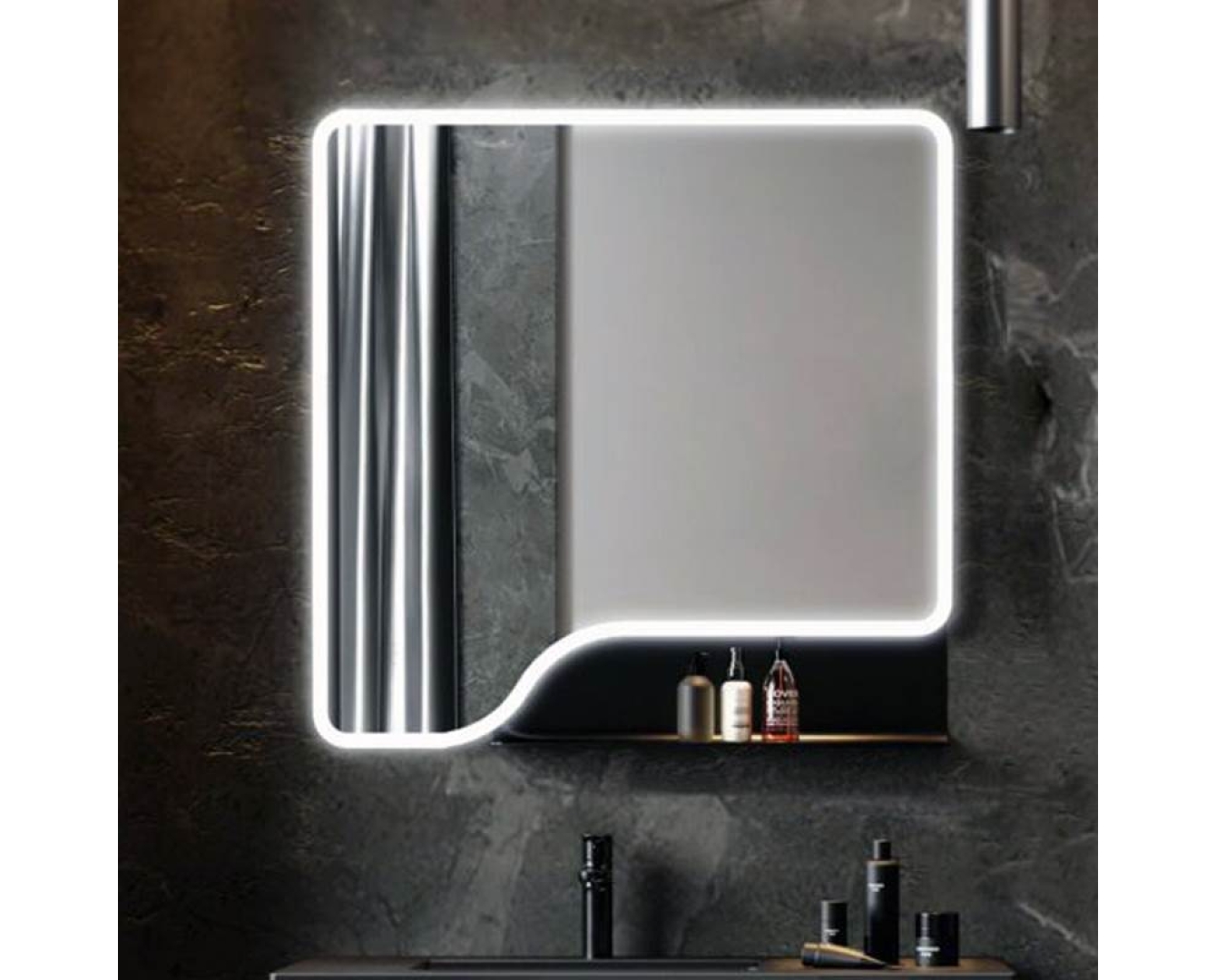 ENE-SF29 -LED Mirror with Platform Storage Shelf