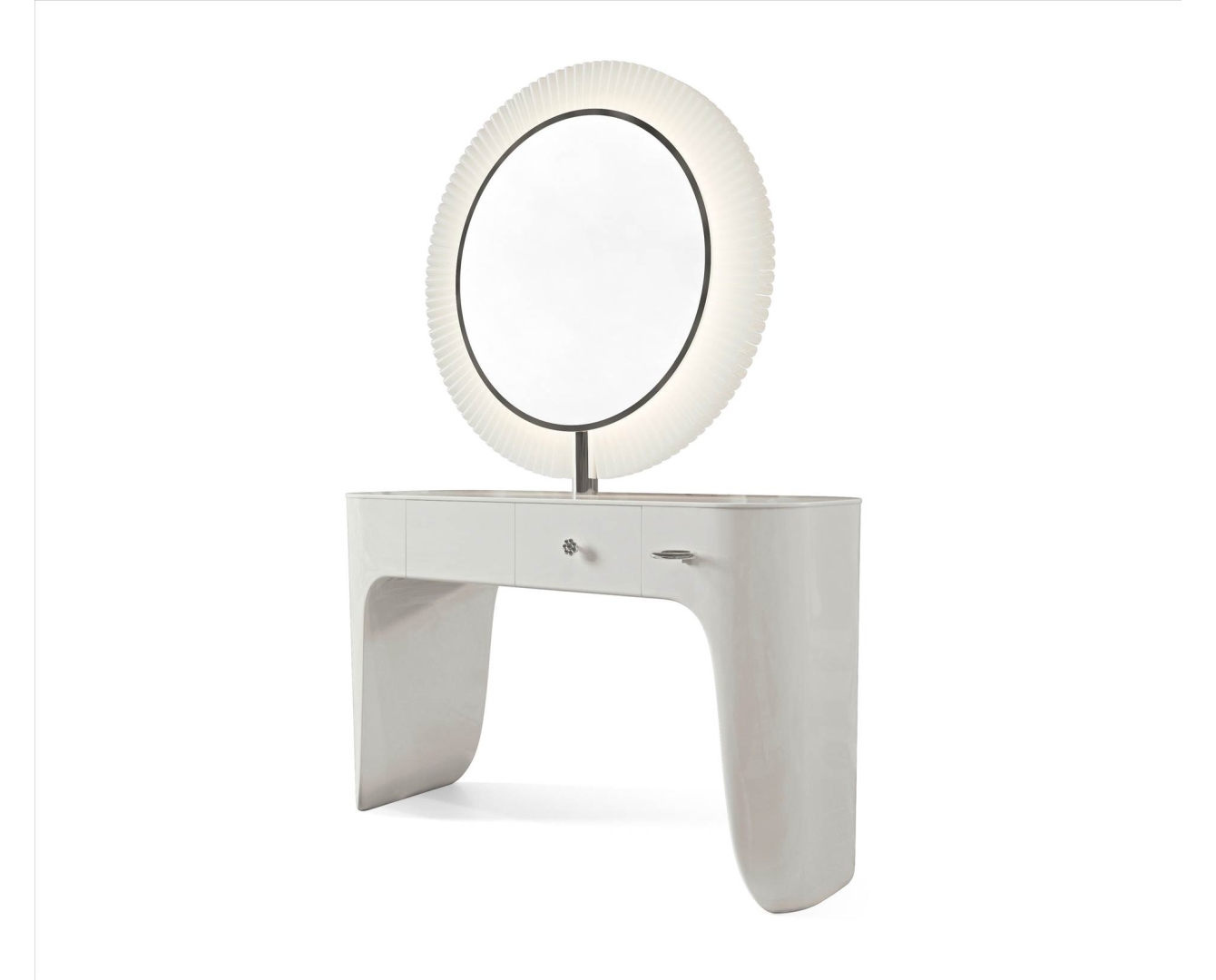 ENE-CSM026 -Easy-Clean LED Countertop Salon Mirror with Sleek Surface