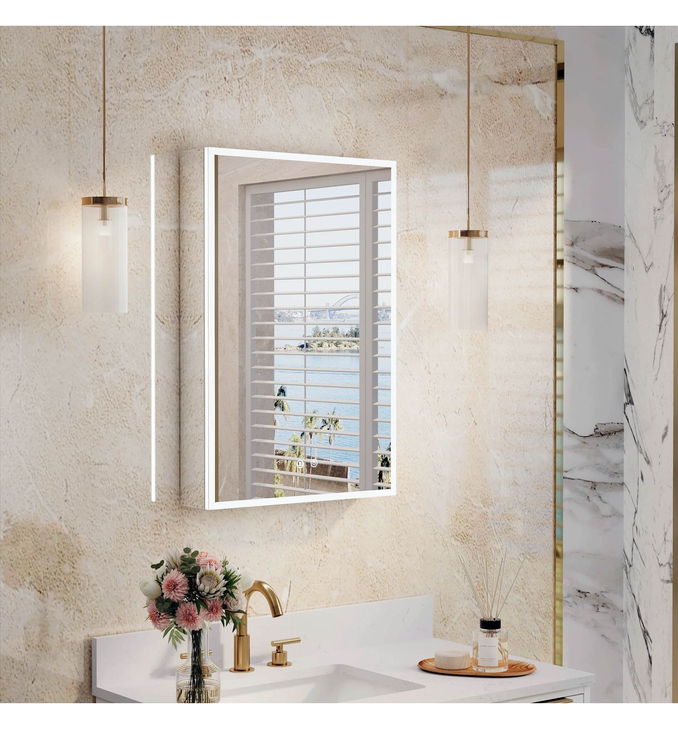 ENE-S-MC09 -Adjustable Shelf Medicine Cabinet Mirror for Bathrooms