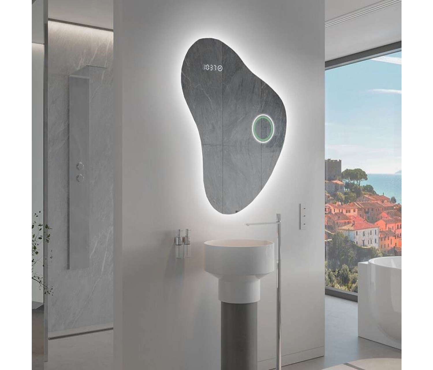 ENE-IR04 -Irregular LED Mirror with Smart Touch Features