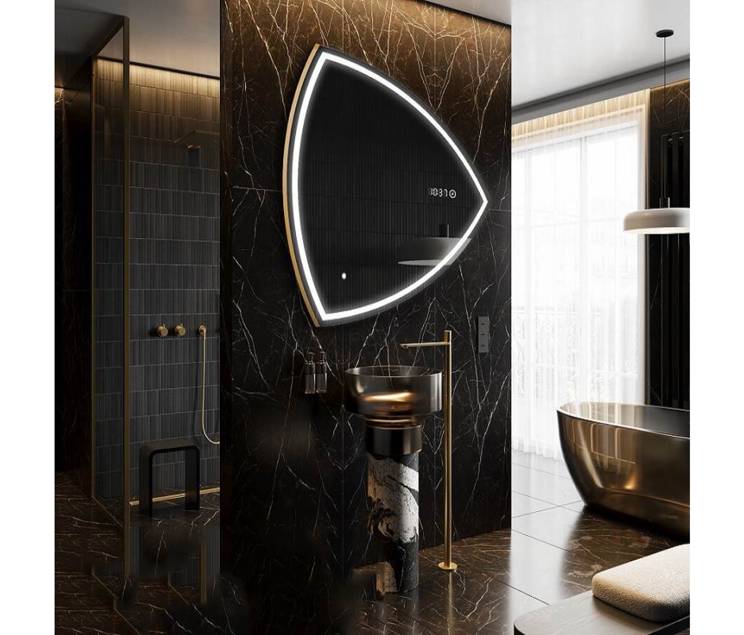 ENE-IR09 -Irregular LED Bathroom Mirror for Commercial Use