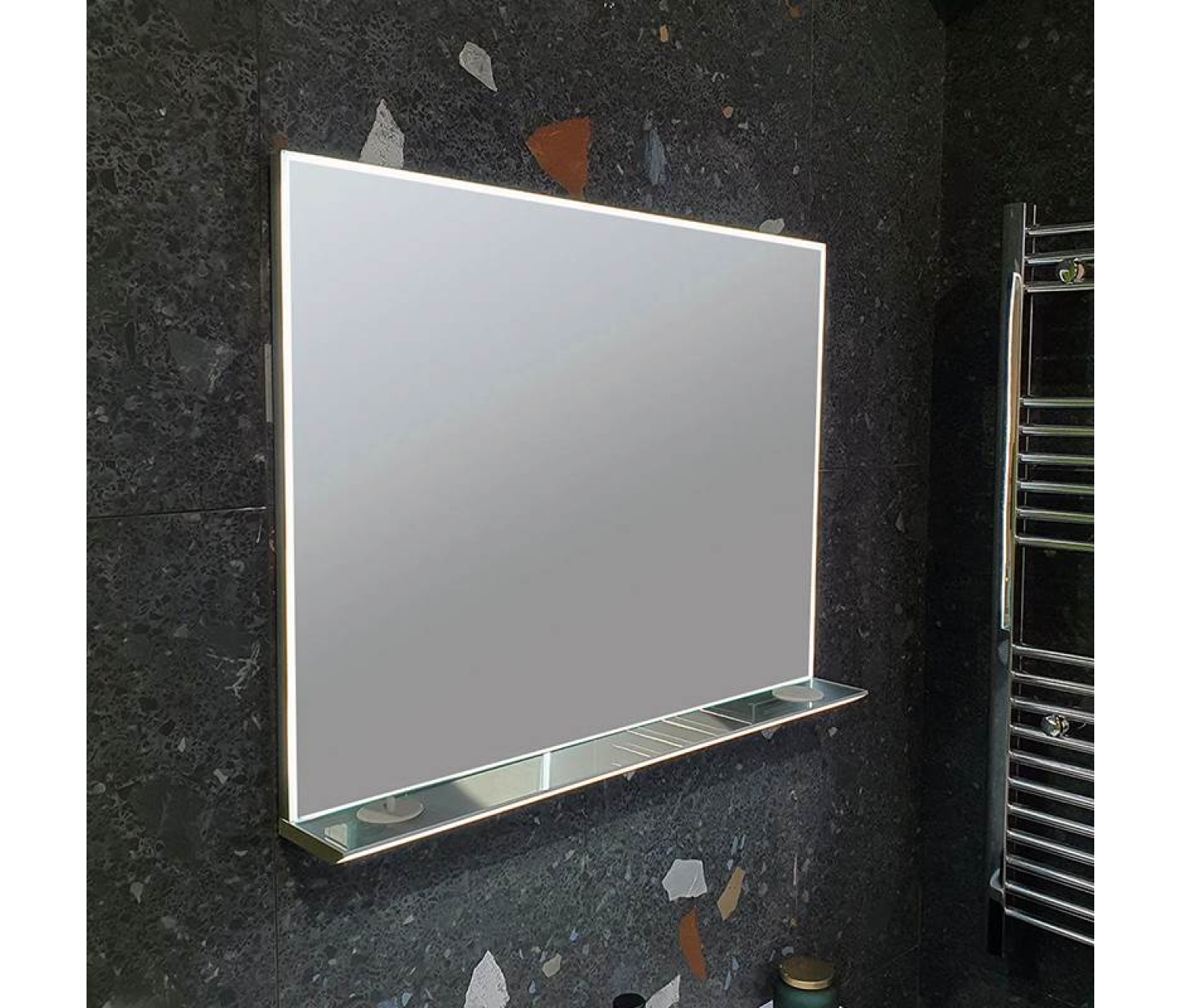ENE-SF28 -Platform Storage LED Mirror for Bathroom Essentials