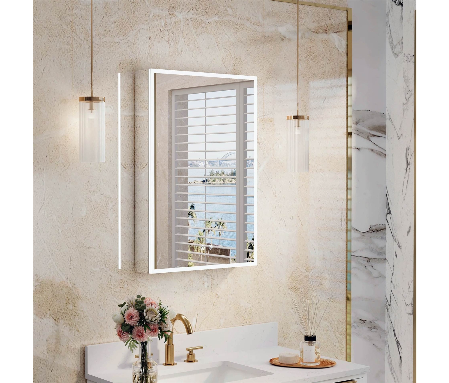 ENE-S-MC09 -Adjustable Shelf Medicine Cabinet Mirror for Bathrooms