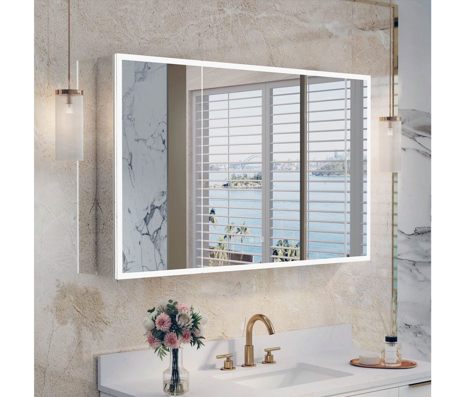 ENE-S-MC07 -Slim Medicine Cabinet Mirror for Compact Spaces