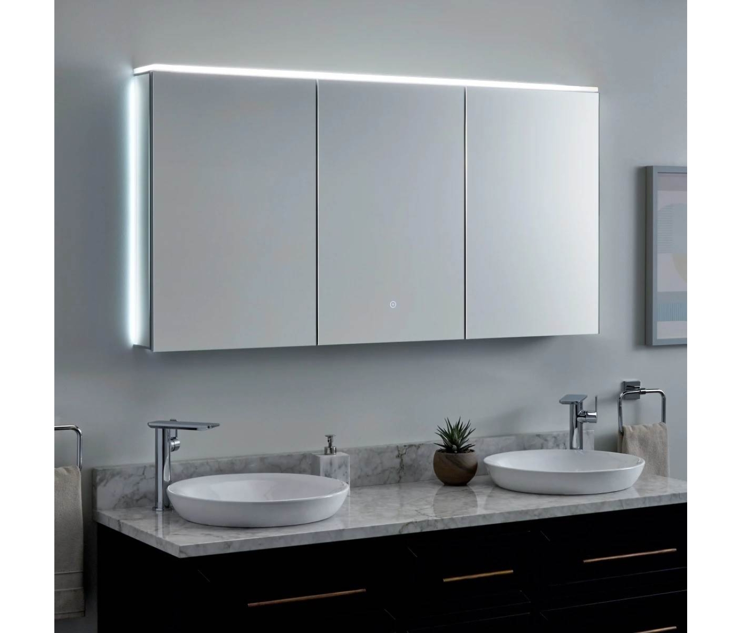 ENE-S-MC26 -Slimline Mirrored Medicine Cabinet for Compact Bathrooms