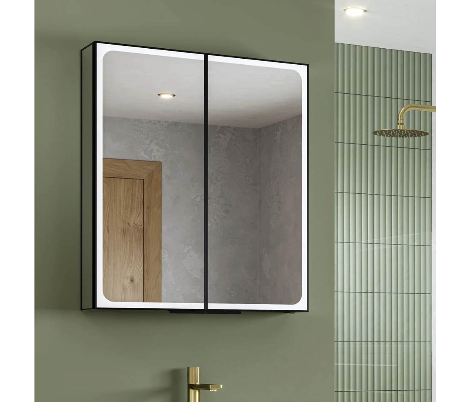 ENE-SC-40 -Special LED Cabinet Mirror with Built-In Power Outlets