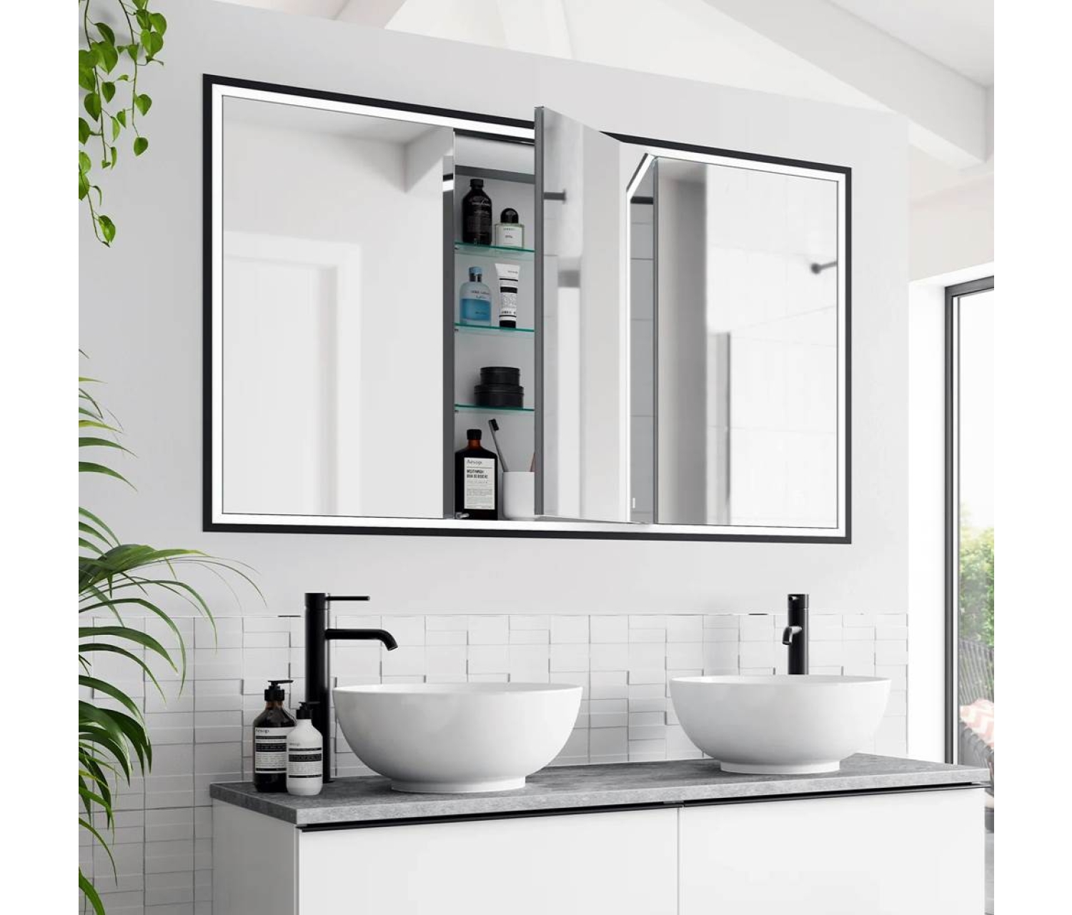 ENE-SC-35 -Wall-Mounted Special LED Cabinet Mirror for Retail Displays