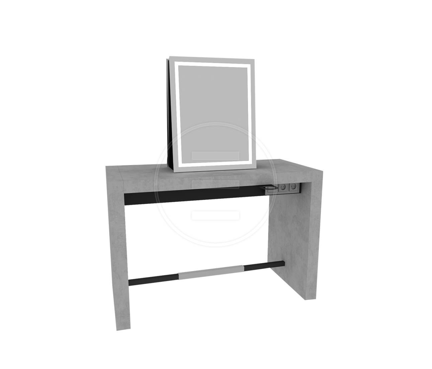 ENE-CSM09 -Framed Countertop Mirror with Hidden Storage for Salon Use