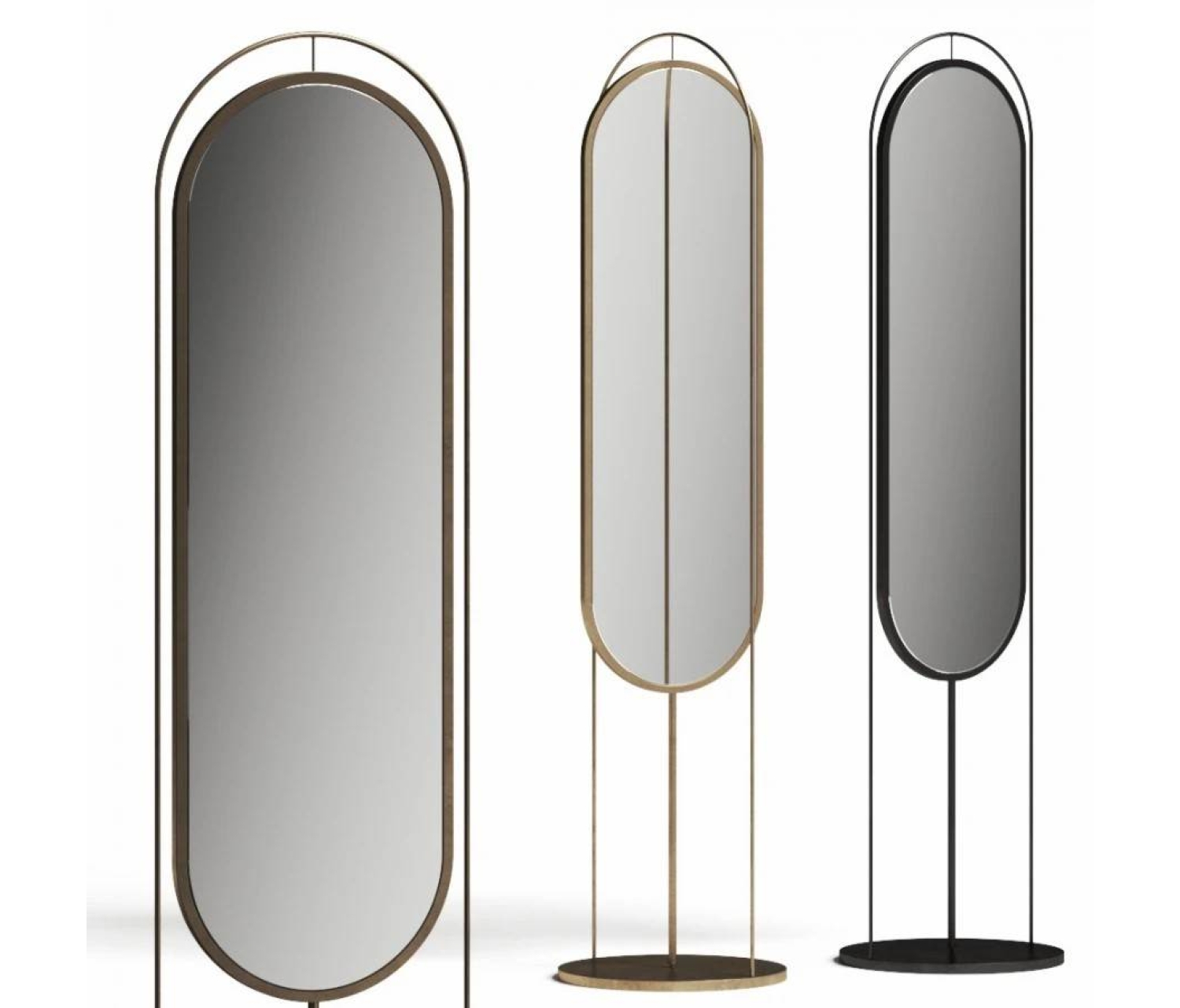 ENE-FSFL019 -  Modern LED Floor Mirror with Matte Finish