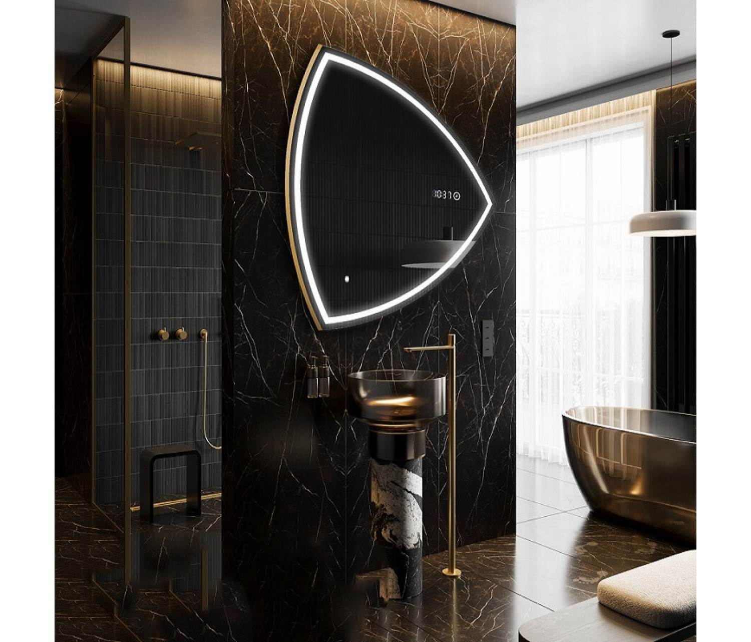 ENE-IR09 -Irregular LED Bathroom Mirror for Commercial Use