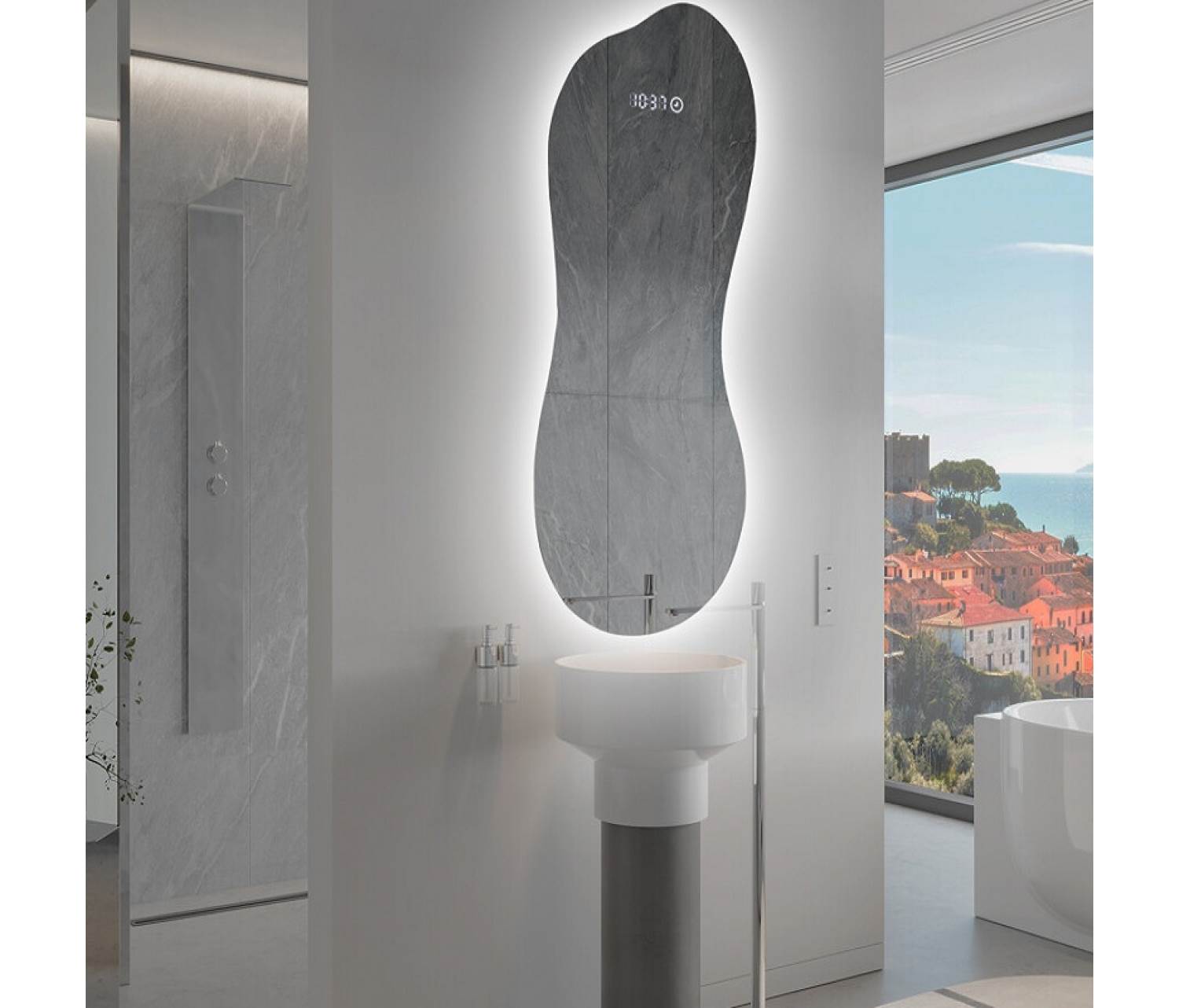 ENE-IR08 -Unique Shaped LED Mirror for Salons and Spas