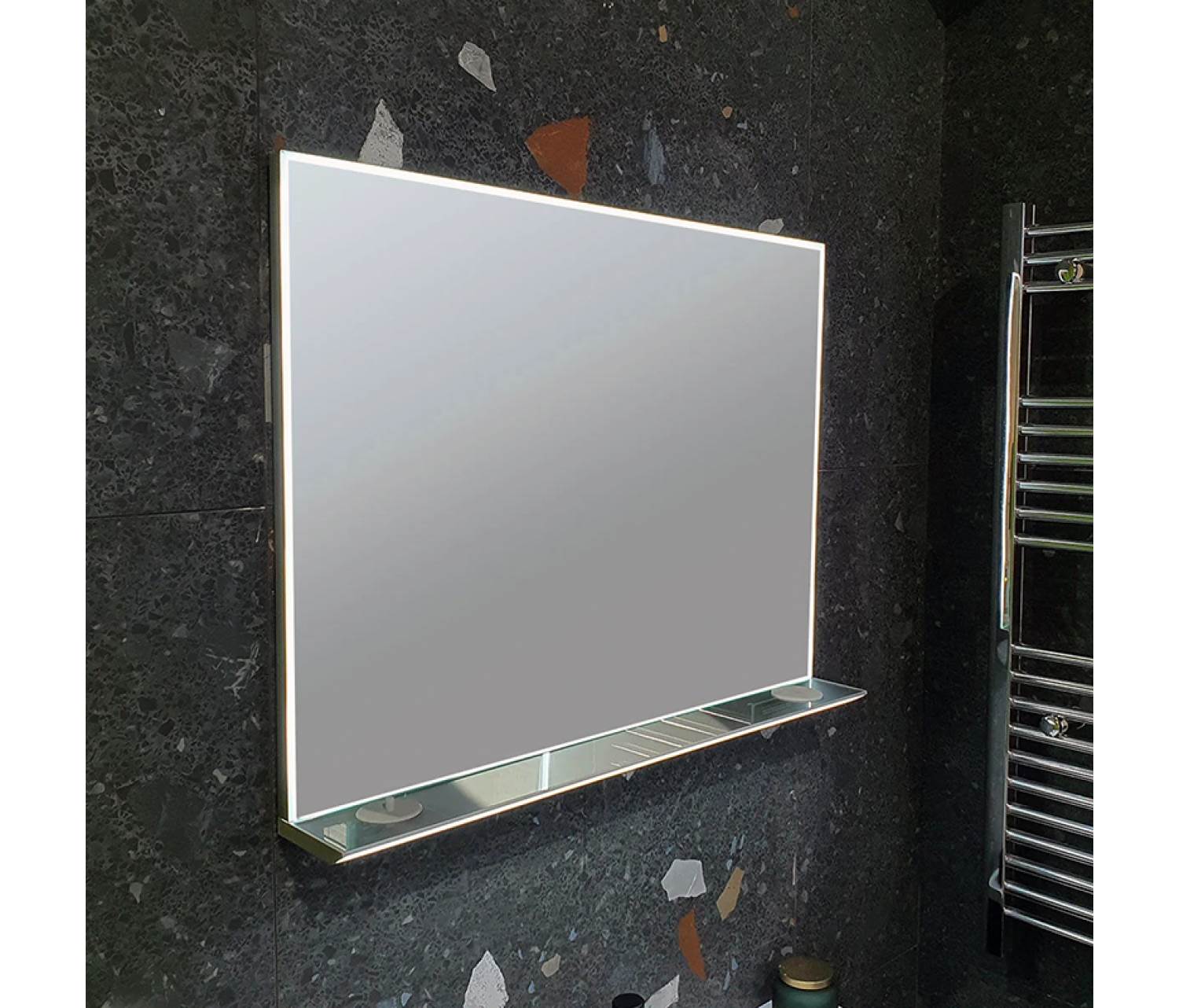 ENE-SF28 -Platform Storage LED Mirror for Bathroom Essentials