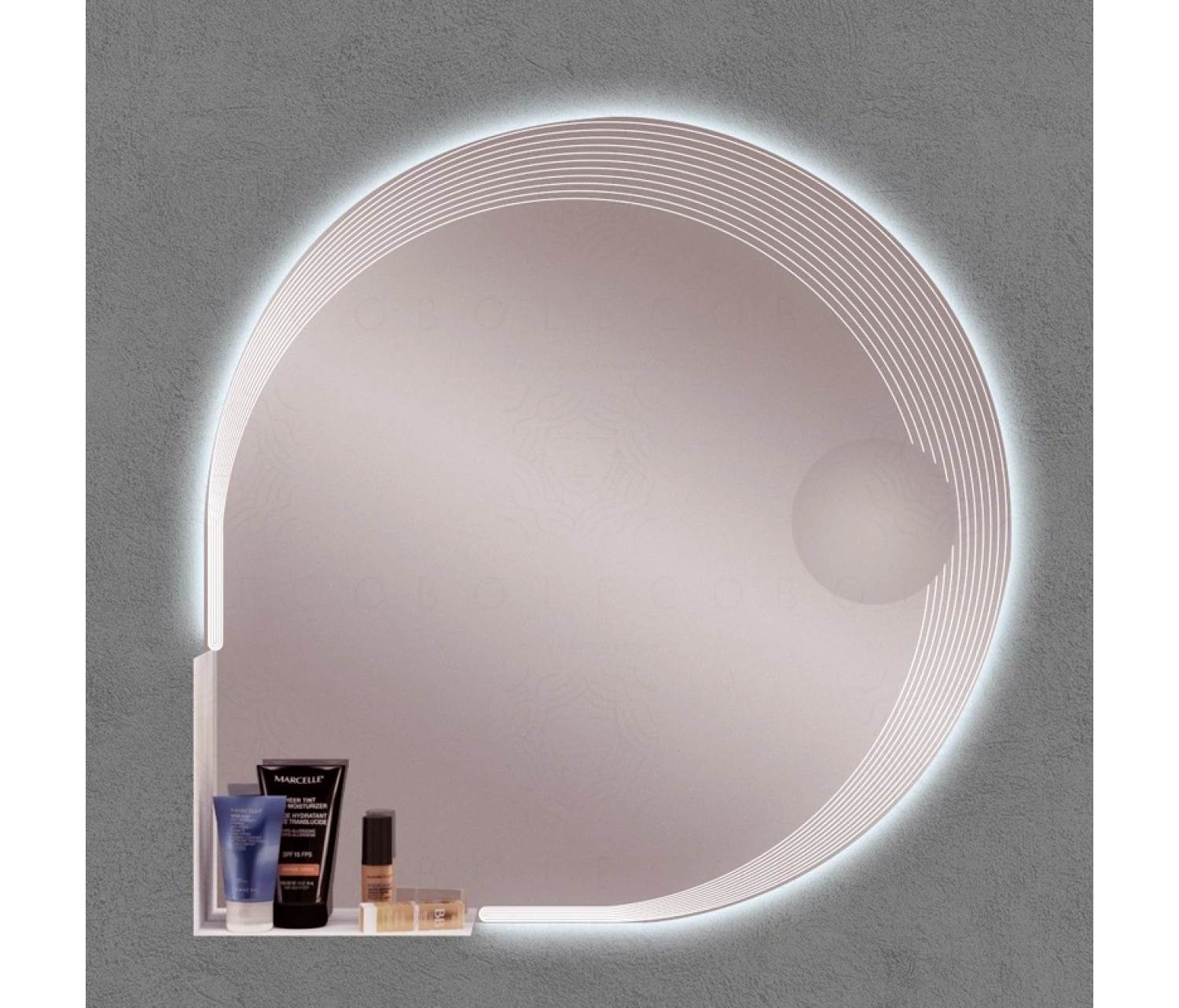 ENE-SF30 -Platform LED Mirror with Adjustable Storage Shelf