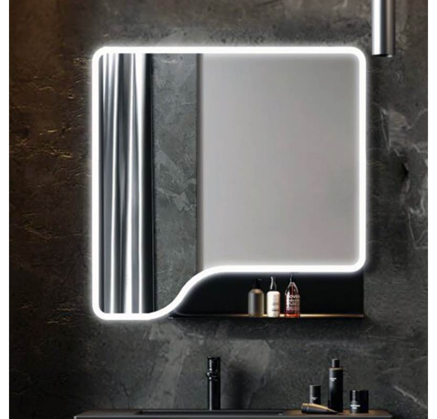 ENE-SF29 -LED Mirror with Platform Storage Shelf