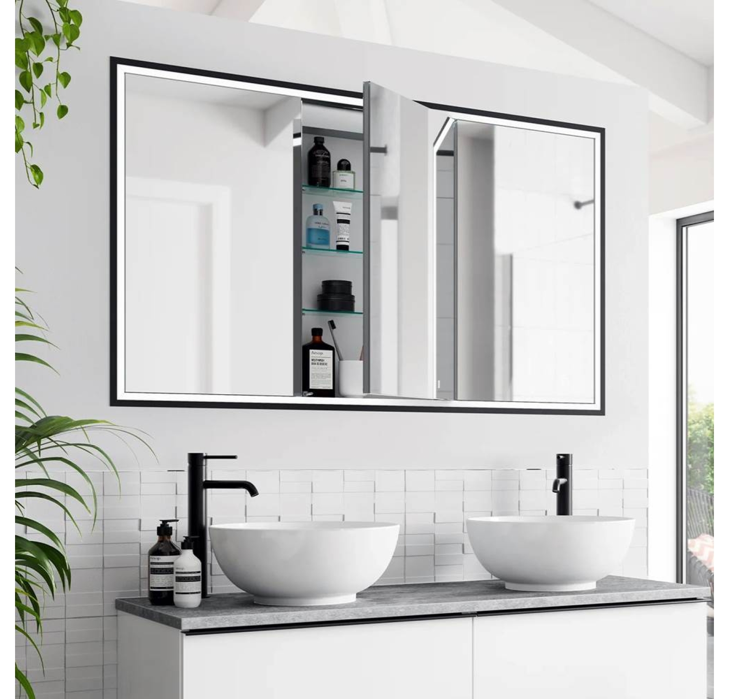 ENE-SC-35 -Wall-Mounted Special LED Cabinet Mirror for Retail Displays
