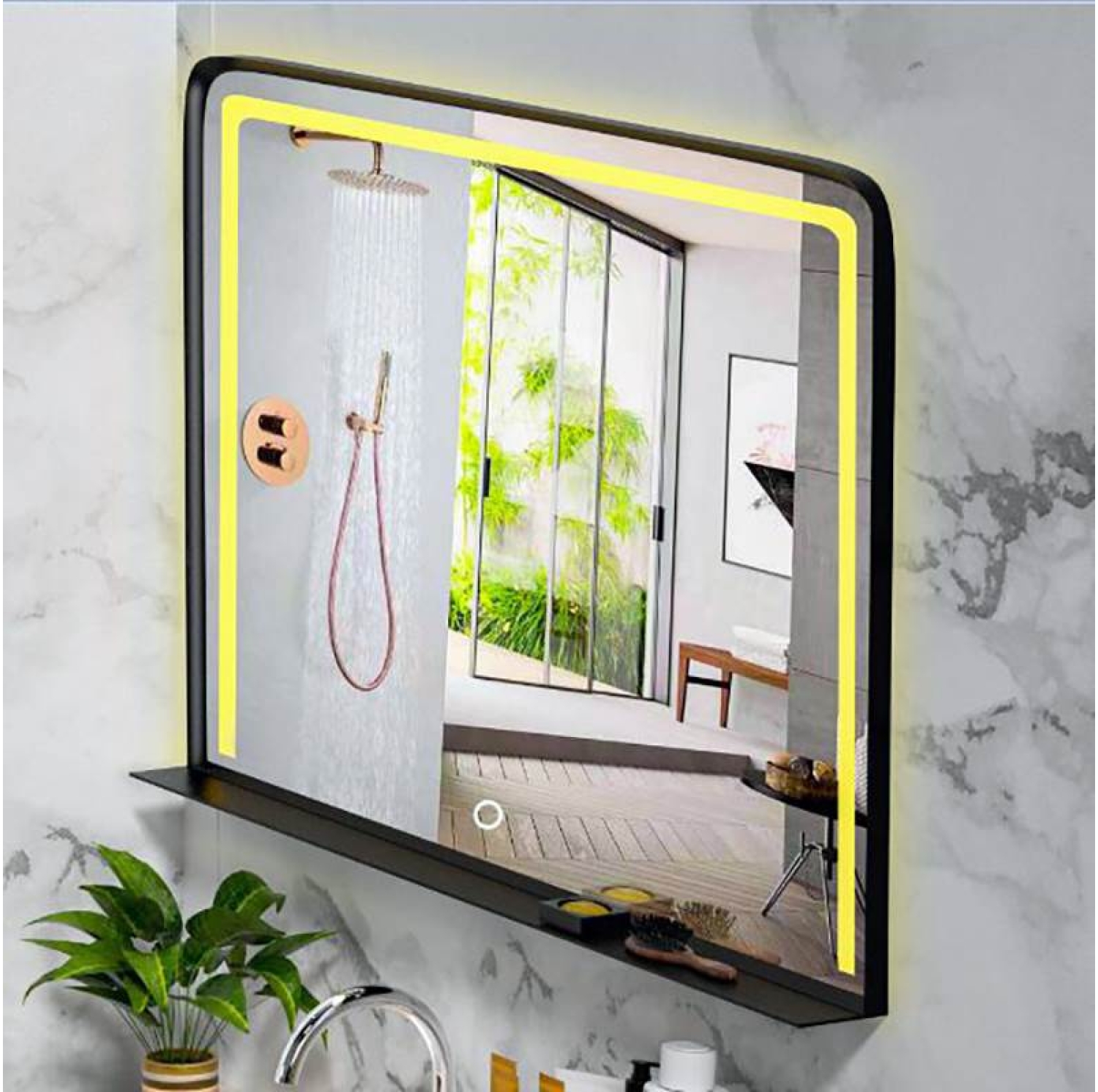 ENE-SF04 -Modern Shelf LED Mirror for Commercial Use