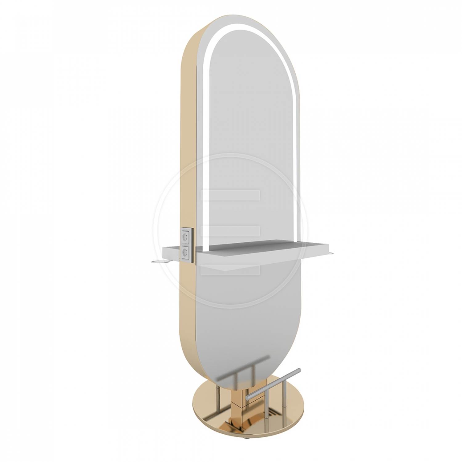 ENE-FSSM027 -Salon Mirror with Adjustable Height and LED Lighting