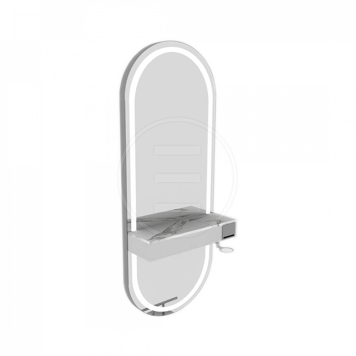 ENE-WMSM049 -Wall-Mounted Mirror with Storage Shelf for Salon Organization