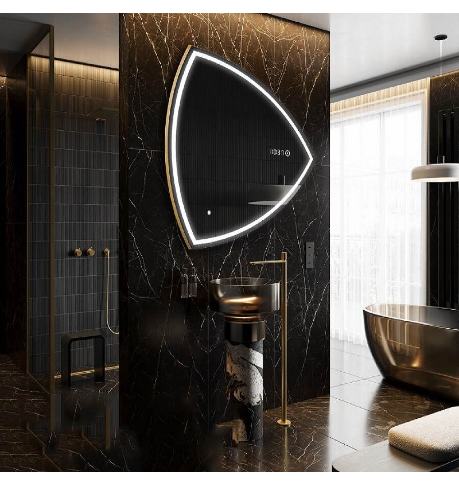 ENE-IR09 -Irregular LED Bathroom Mirror for Commercial Use