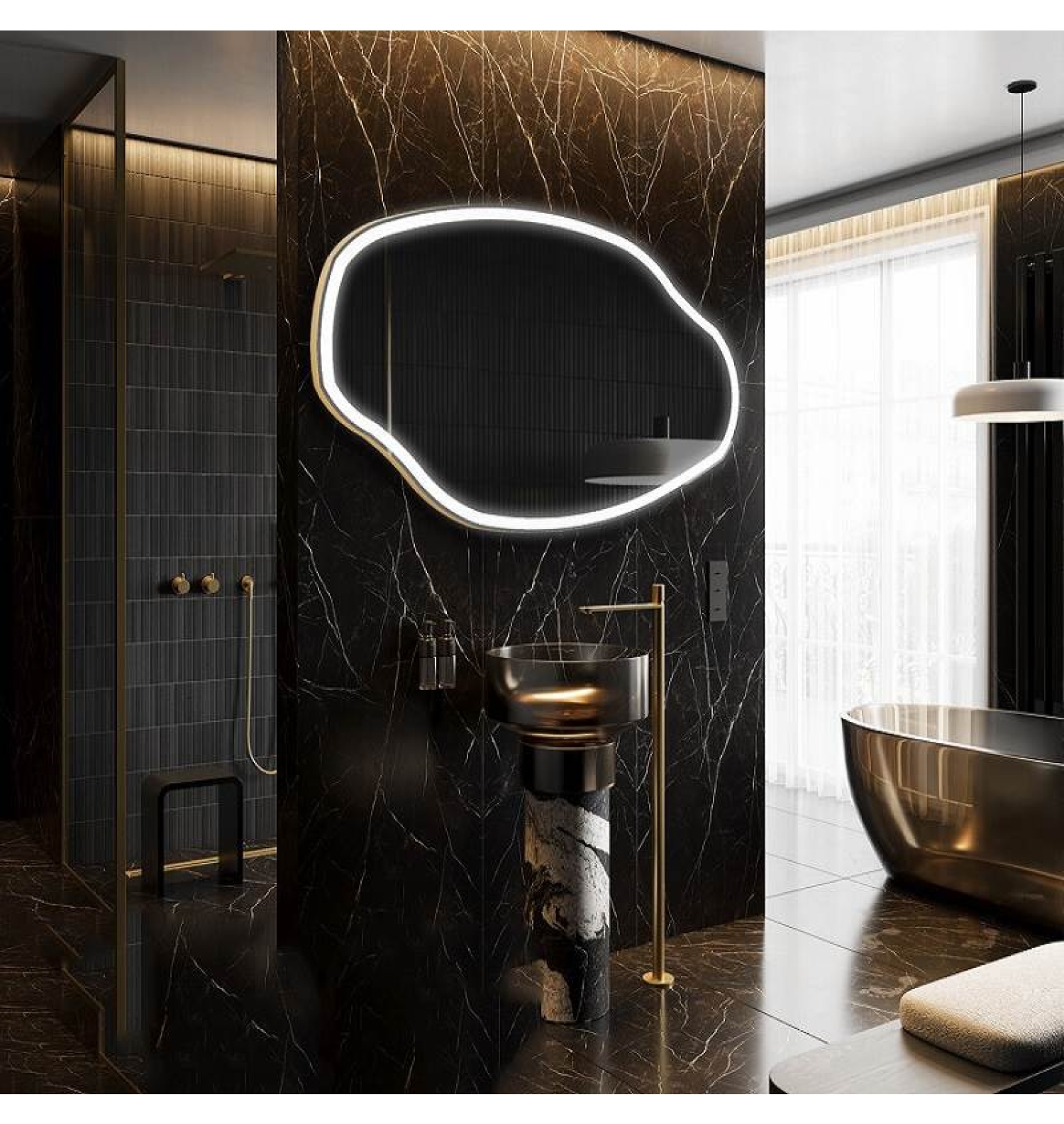 ENE-IR15 -Unique Shaped Decorative Wall Mirror for Offices