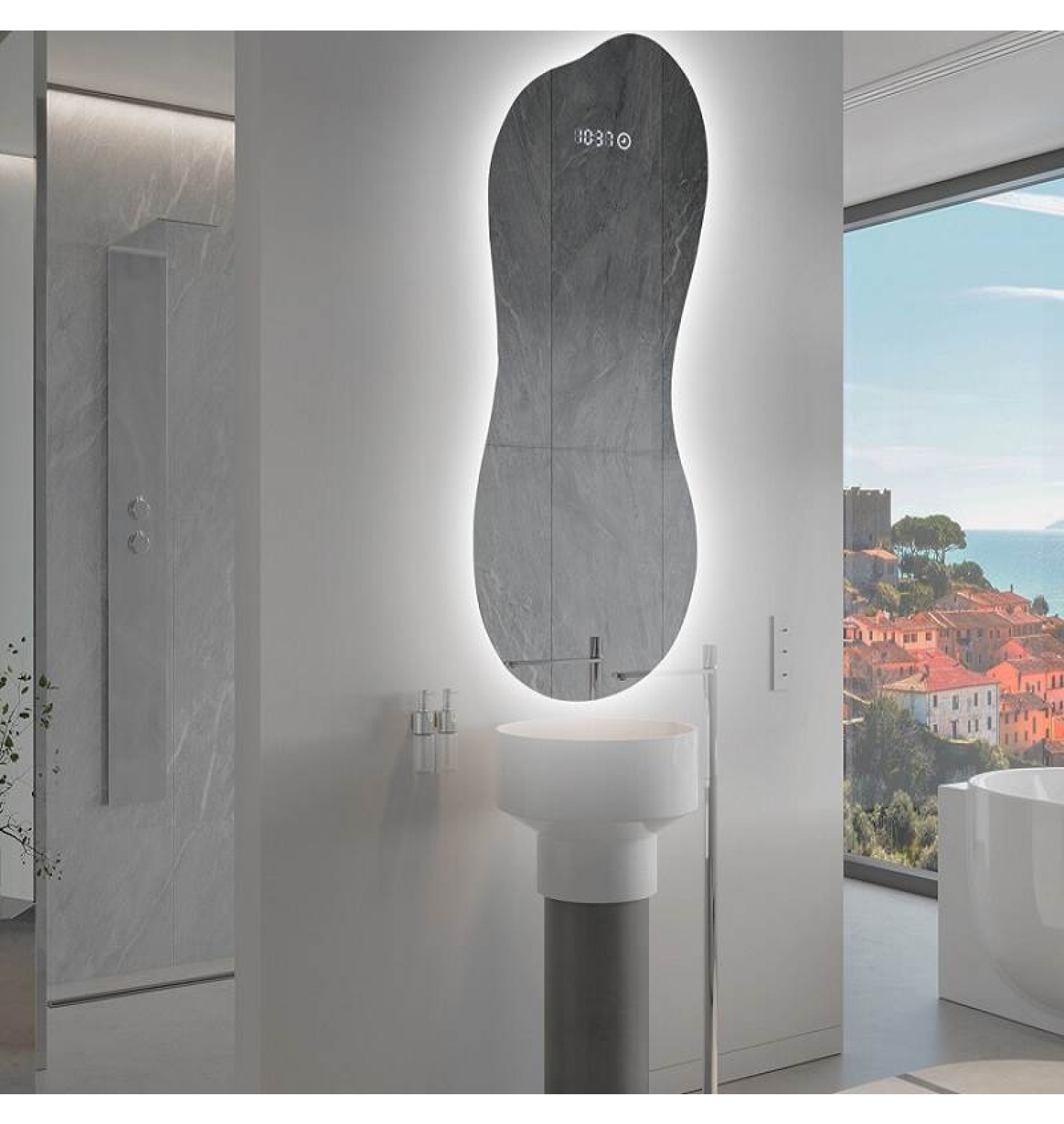 ENE-IR08 -Unique Shaped LED Mirror for Salons and Spas