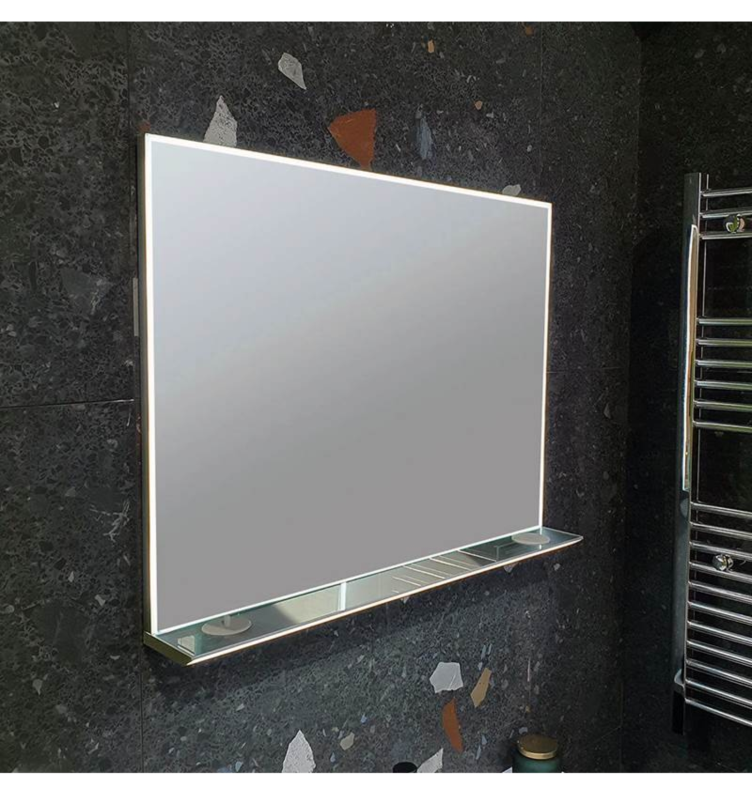ENE-SF28 -Platform Storage LED Mirror for Bathroom Essentials