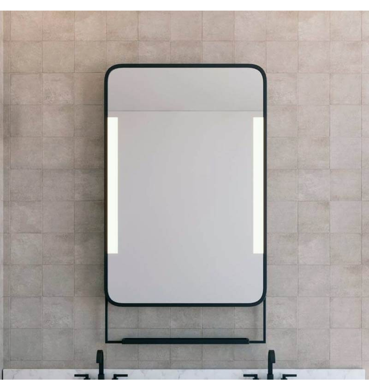 ENE-SF15 -Bathroom Shelf Mirror with LED Lighting