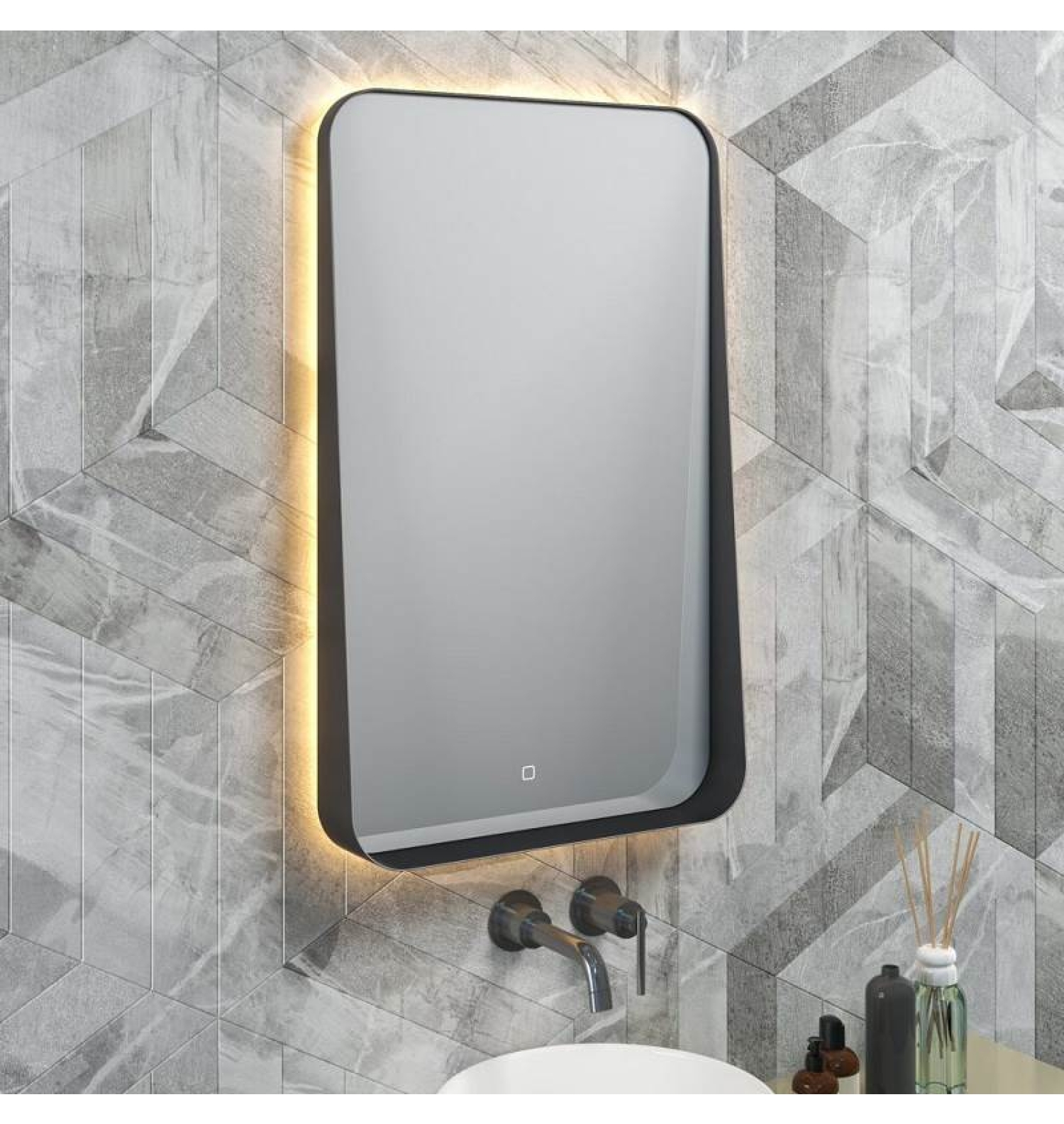 ENE-SF11 -LED Shelf Mirror with Storage for Beauty Salons