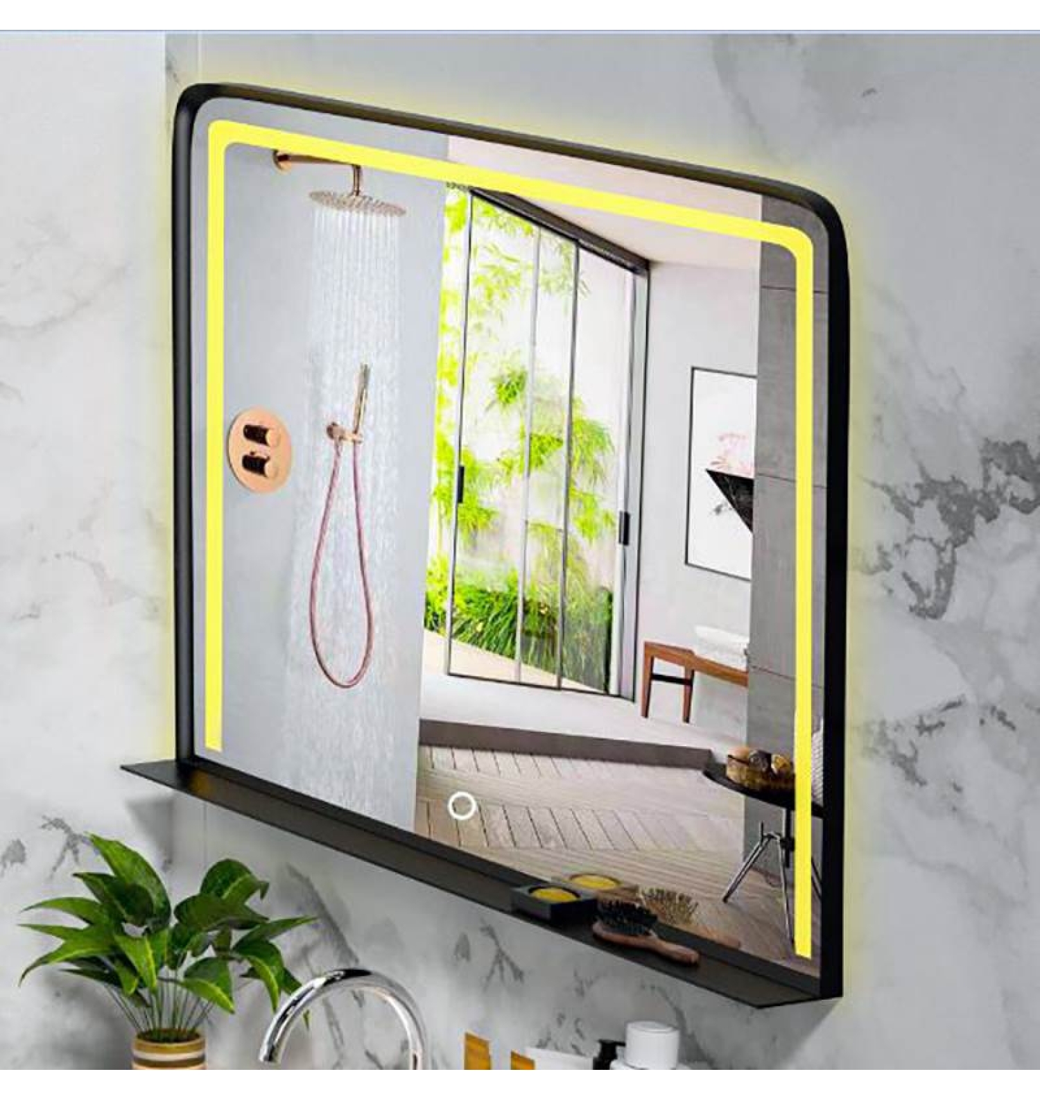 ENE-SF04 -Modern Shelf LED Mirror for Commercial Use