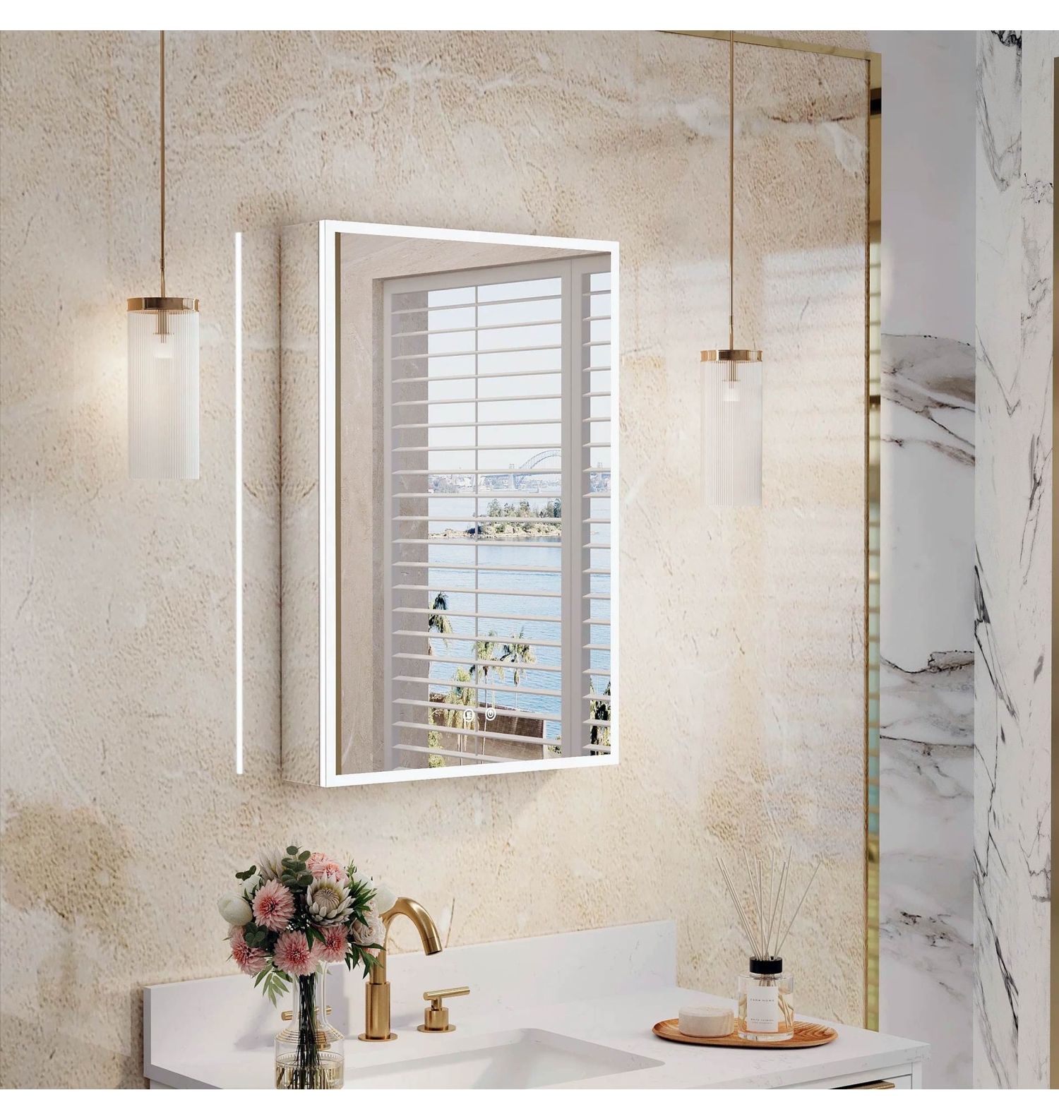 ENE-S-MC09 -Adjustable Shelf Medicine Cabinet Mirror for Bathrooms