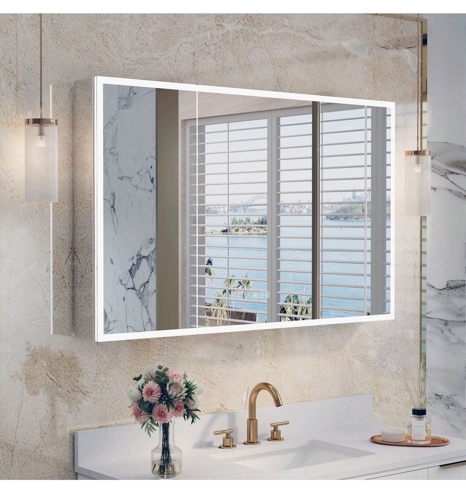 ENE-S-MC07 -Slim Medicine Cabinet Mirror for Compact Spaces