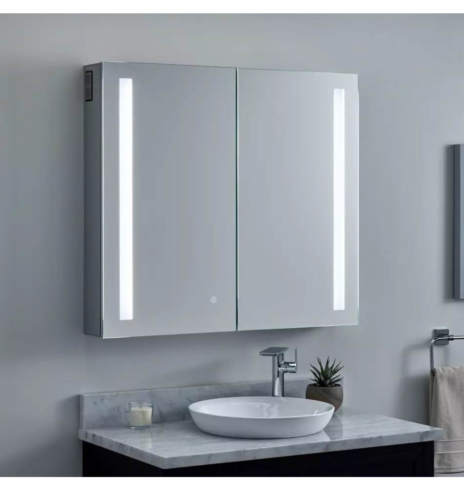 ENE-S-MC30 -Frameless LED Medicine Cabinet Mirror for Modern Spaces