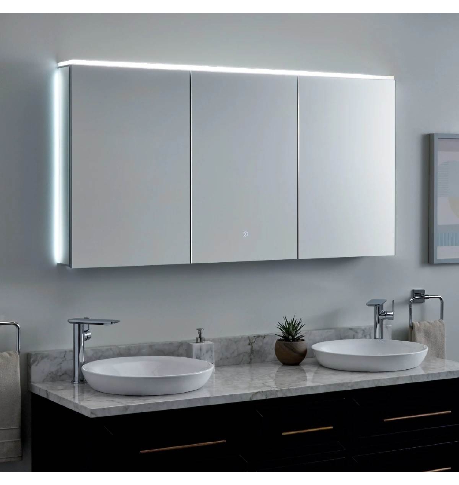 ENE-S-MC26 -Slimline Mirrored Medicine Cabinet for Compact Bathrooms