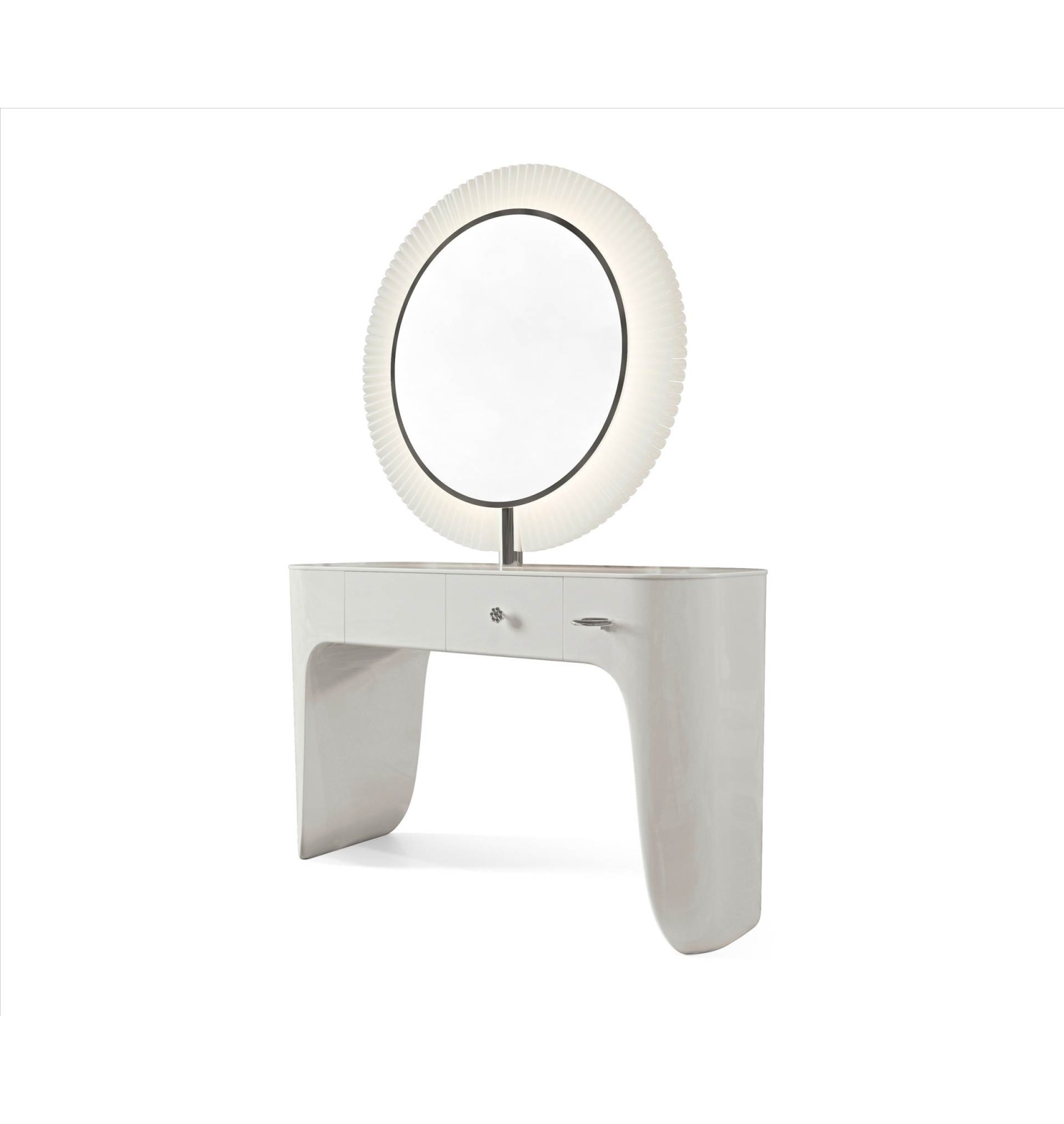 ENE-CSM026 -Easy-Clean LED Countertop Salon Mirror with Sleek Surface