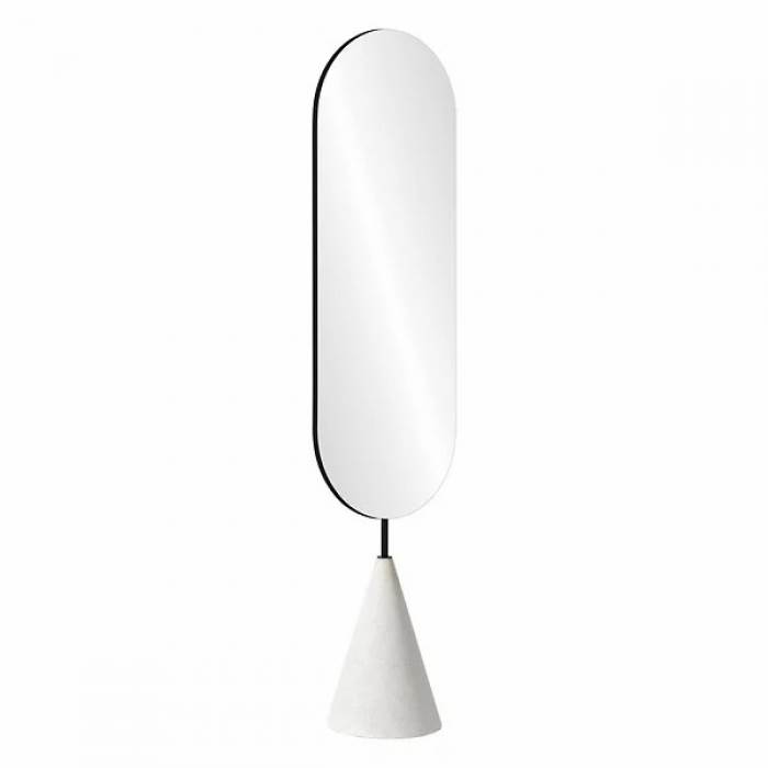 ENE-FSFL013 -  Lighted Floor Mirror with Hidden Storage Options